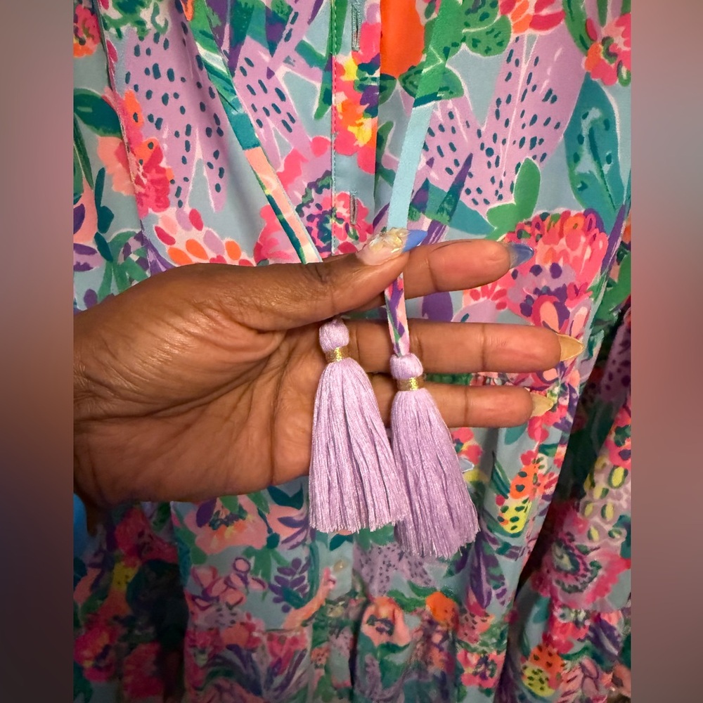 EEUC Lilly Pulitzer Carolane Lileeze Halter Swing Dress in Multi Me And My Zesty - Picture 8 of 9